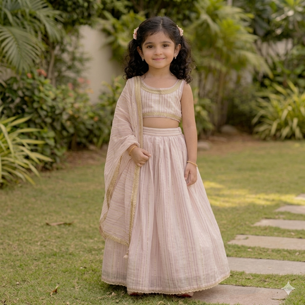 Little Princess Pastel Pink Lehenga Choli Set