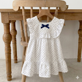 Vintage Belle: Girls' Soft Cotton Eyelet Ruffle Dress