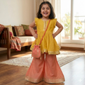 Sunshine & Peach: Girls' Premium Cotton Peplum Set